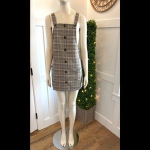 NWT MIXED THREADS PLAID JUMPER DRESS